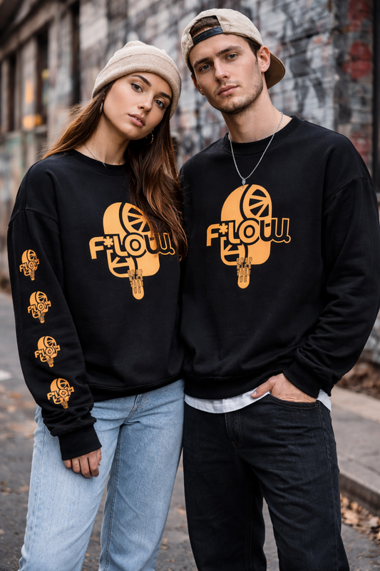 F*LOW Unisex Sweatshirt – Orange Ice Pop Logo Design