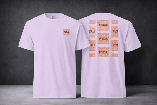 F*LOW Unisex Garment-Dyed Heavyweight T-Shirt – Orange Zig Zag Graphic Logo